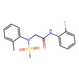 N-(2-fluorophenyl)-2-(2-methyl-N-methylsulfonylanilino)acetamide structure