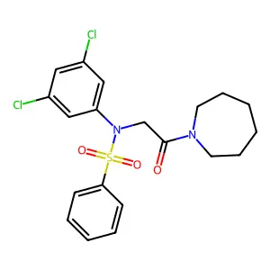 N-[2-(azepan-1-yl)-2-oxoethyl]-N-(3,5-dichlorophenyl)benzenesulfonamide structure