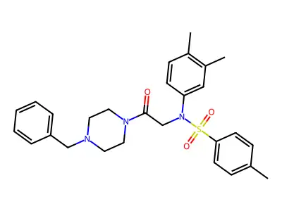 N-[2-(4-benzylpiperazin-1-yl)-2-oxoethyl]-N-(3,4-dimethylphenyl)-4-methylbenzenesulfonamide structure