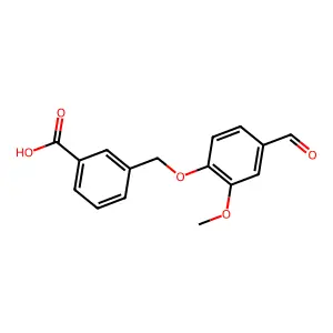 3-[(4-Formyl-2-methoxyphenoxy)methyl]benzoic acid structure