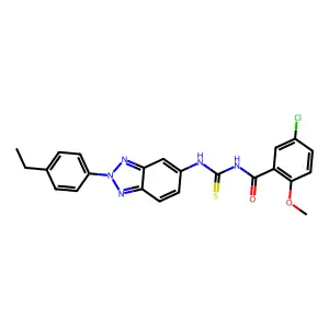 5-chloro-N-[[2-(4-ethylphenyl)benzotriazol-5-yl]carbamothioyl]-2-methoxybenzamide structure