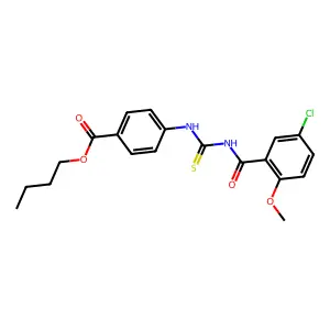 Butyl 4-({[(5-chloro-2-methoxyphenyl)carbonyl]carbamothioyl}amino)benzoate structure