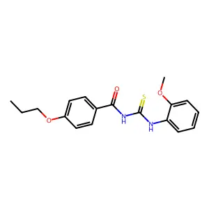 N-[(2-methoxyphenyl)carbamothioyl]-4-propoxybenzamide structure