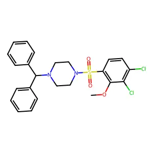 1-(3,4-Dichloro-2-methoxybenzenesulfonyl)-4-(diphenylmethyl)piperazine structure
