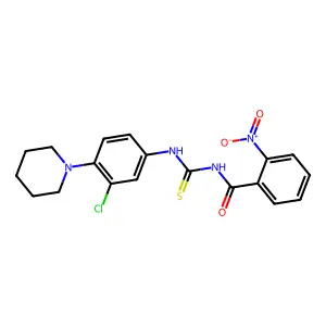 N-[(3-chloro-4-piperidin-1-ylphenyl)carbamothioyl]-2-nitrobenzamide structure