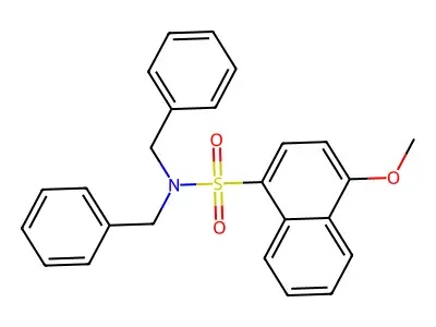 N,N-dibenzyl-4-methoxynaphthalene-1-sulfonamide structure