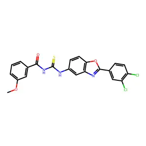 N-[[2-(3,4-dichlorophenyl)-1,3-benzoxazol-5-yl]carbamothioyl]-3-methoxybenzamide structure