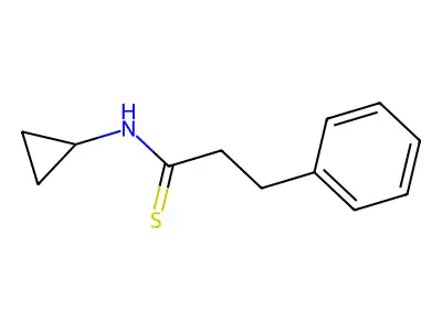 N-cyclopropyl-3-phenylthiopropanamide structure