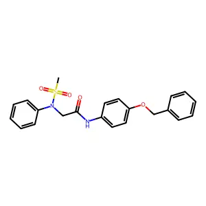2-(N-methylsulfonylanilino)-N-(4-phenylmethoxyphenyl)acetamide structure