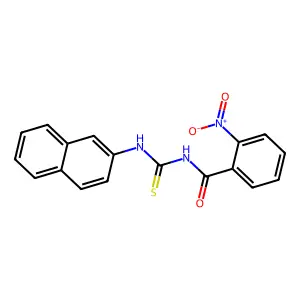N-(naphthalen-2-ylcarbamothioyl)-2-nitrobenzamide structure