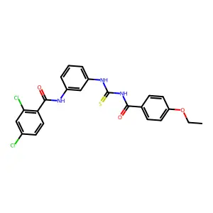 2,4-dichloro-N-[3-[(4-ethoxybenzoyl)carbamothioylamino]phenyl]benzamide structure