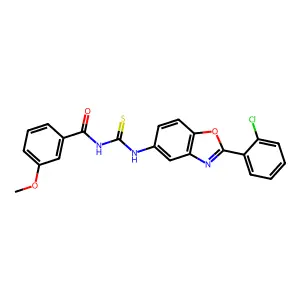 N-[[2-(2-chlorophenyl)-1,3-benzoxazol-5-yl]carbamothioyl]-3-methoxybenzamide structure