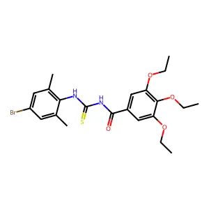 N-[(4-bromo-2,6-dimethylphenyl)carbamothioyl]-3,4,5-triethoxybenzamide structure