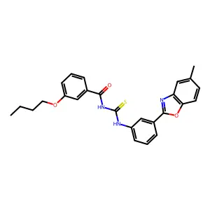 3-butoxy-N-[[3-(5-methyl-1,3-benzoxazol-2-yl)phenyl]carbamothioyl]benzamide structure
