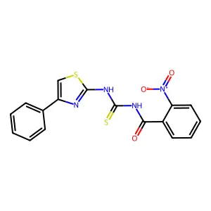 2-nitro-N-[(4-phenyl-1,3-thiazol-2-yl)carbamothioyl]benzamide structure