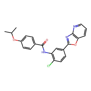 N-[2-chloro-5-([1,3]oxazolo[4,5-b]pyridin-2-yl)phenyl]-4-propan-2-yloxybenzamide structure
