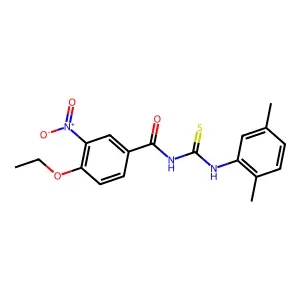 N-[(2,5-dimethylphenyl)carbamothioyl]-4-ethoxy-3-nitrobenzamide structure