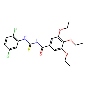 N-[(2,5-dichlorophenyl)carbamothioyl]-3,4,5-triethoxybenzamide structure