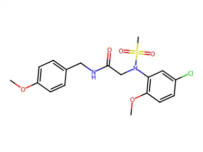 2-(5-chloro-2-methoxy-N-methylsulfonylanilino)-N-[(4-methoxyphenyl)methyl]acetamide structure