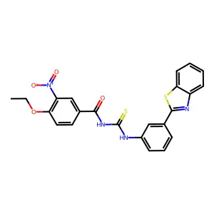 N-[[3-(1,3-benzothiazol-2-yl)phenyl]carbamothioyl]-4-ethoxy-3-nitrobenzamide structure