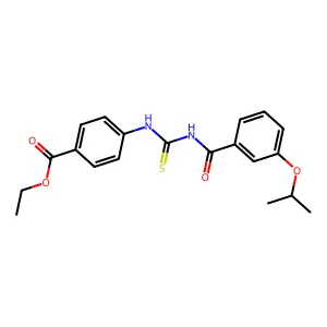 Ethyl 4-[({[3-(propan-2-yloxy)phenyl]carbonyl}carbamothioyl)amino]benzoate structure