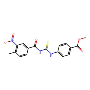 Methyl 4-({[(4-methyl-3-nitrophenyl)carbonyl]carbamothioyl}amino)benzoate structure