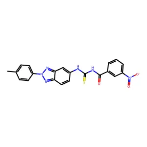 N-[[2-(4-methylphenyl)benzotriazol-5-yl]carbamothioyl]-3-nitrobenzamide structure
