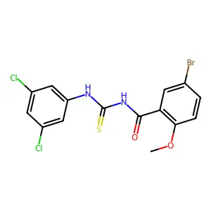 5-bromo-N-[(3,5-dichlorophenyl)carbamothioyl]-2-methoxybenzamide structure