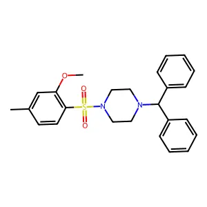 2-[(4-Benzhydryl-1-piperazinyl)sulfonyl]-5-methylphenyl methyl ether structure