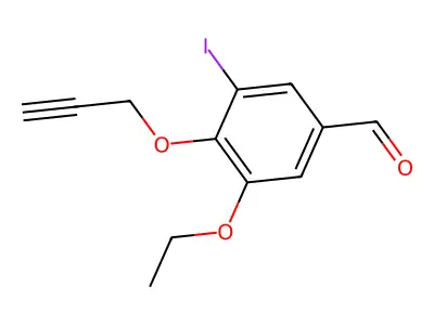 3-Ethoxy-5-iodo-4-(prop-2-yn-1-yloxy)benzaldehyde structure