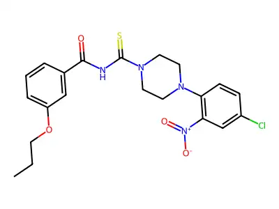 N-[4-(4-chloro-2-nitrophenyl)piperazine-1-carbothioyl]-3-propoxybenzamide structure