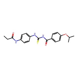 N-[[4-(propanoylamino)phenyl]carbamothioyl]-4-propan-2-yloxybenzamide structure