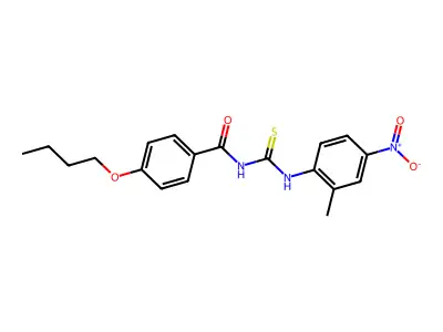 4-butoxy-N-[(2-methyl-4-nitrophenyl)carbamothioyl]benzamide structure