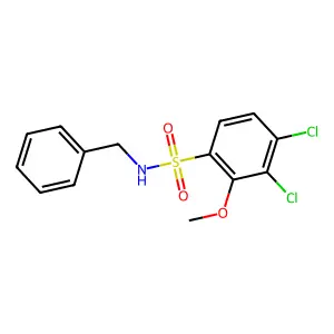 N-benzyl-3,4-dichloro-2-methoxybenzenesulfonamide structure