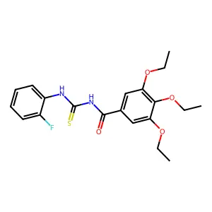 3,4,5-triethoxy-N-[(2-fluorophenyl)carbamothioyl]benzamide structure