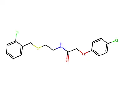 N-{2-[(2-chlorobenzyl)sulfanyl]ethyl}-2-(4-chlorophenoxy)acetamide structure