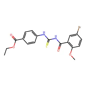 Ethyl 4-({[(5-bromo-2-methoxyphenyl)carbonyl]carbamothioyl}amino)benzoate structure