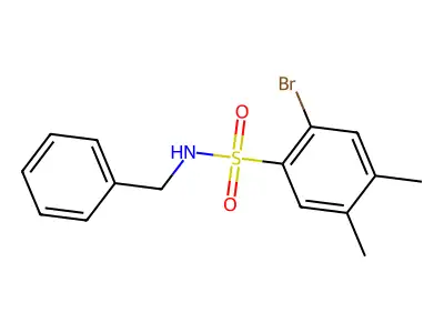 N-benzyl-2-bromo-4,5-dimethylbenzenesulfonamide structure