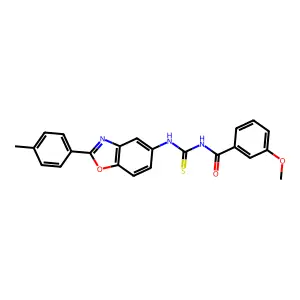 3-methoxy-N-[[2-(4-methylphenyl)-1,3-benzoxazol-5-yl]carbamothioyl]benzamide structure