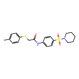 2-(4-methylphenyl)sulfanyl-N-(4-piperidin-1-ylsulfonylphenyl)acetamide structure