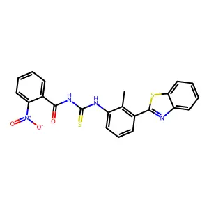 N-[[3-(1,3-benzothiazol-2-yl)-2-methylphenyl]carbamothioyl]-2-nitrobenzamide structure