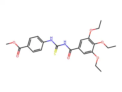 Methyl 4-({[(3,4,5-triethoxyphenyl)carbonyl]carbamothioyl}amino)benzoate structure
