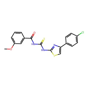 N-[[4-(4-chlorophenyl)-1,3-thiazol-2-yl]carbamothioyl]-3-methoxybenzamide structure