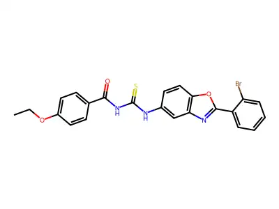 N-[[2-(2-bromophenyl)-1,3-benzoxazol-5-yl]carbamothioyl]-4-ethoxybenzamide structure