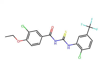 3-chloro-N-[[2-chloro-5-(trifluoromethyl)phenyl]carbamothioyl]-4-ethoxybenzamide structure