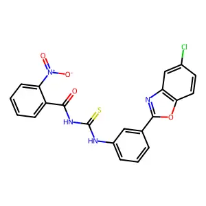 N-[[3-(5-chloro-1,3-benzoxazol-2-yl)phenyl]carbamothioyl]-2-nitrobenzamide structure
