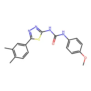 1-[5-(3,4-Dimethylphenyl)-1,3,4-thiadiazol-2-yl]-3-(4-methoxyphenyl)urea structure