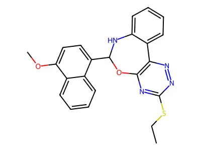 3-(Ethylthio)-6,7-dihydro-6-(4-methoxy-1-naphthalenyl)-1,2,4-triazino[5,6-d][3,1]benzoxazepine structure