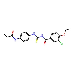 3-chloro-4-ethoxy-N-[[4-(propanoylamino)phenyl]carbamothioyl]benzamide structure