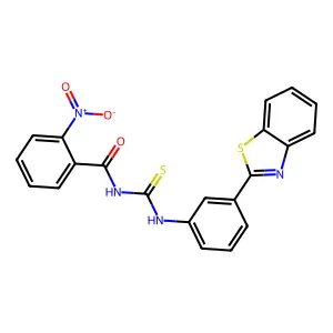 N-[[3-(1,3-benzothiazol-2-yl)phenyl]carbamothioyl]-2-nitrobenzamide structure
